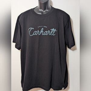 Men's Carhartt Relaxed Fit Lightweight  Script Black Graphic T-shirt Size XL